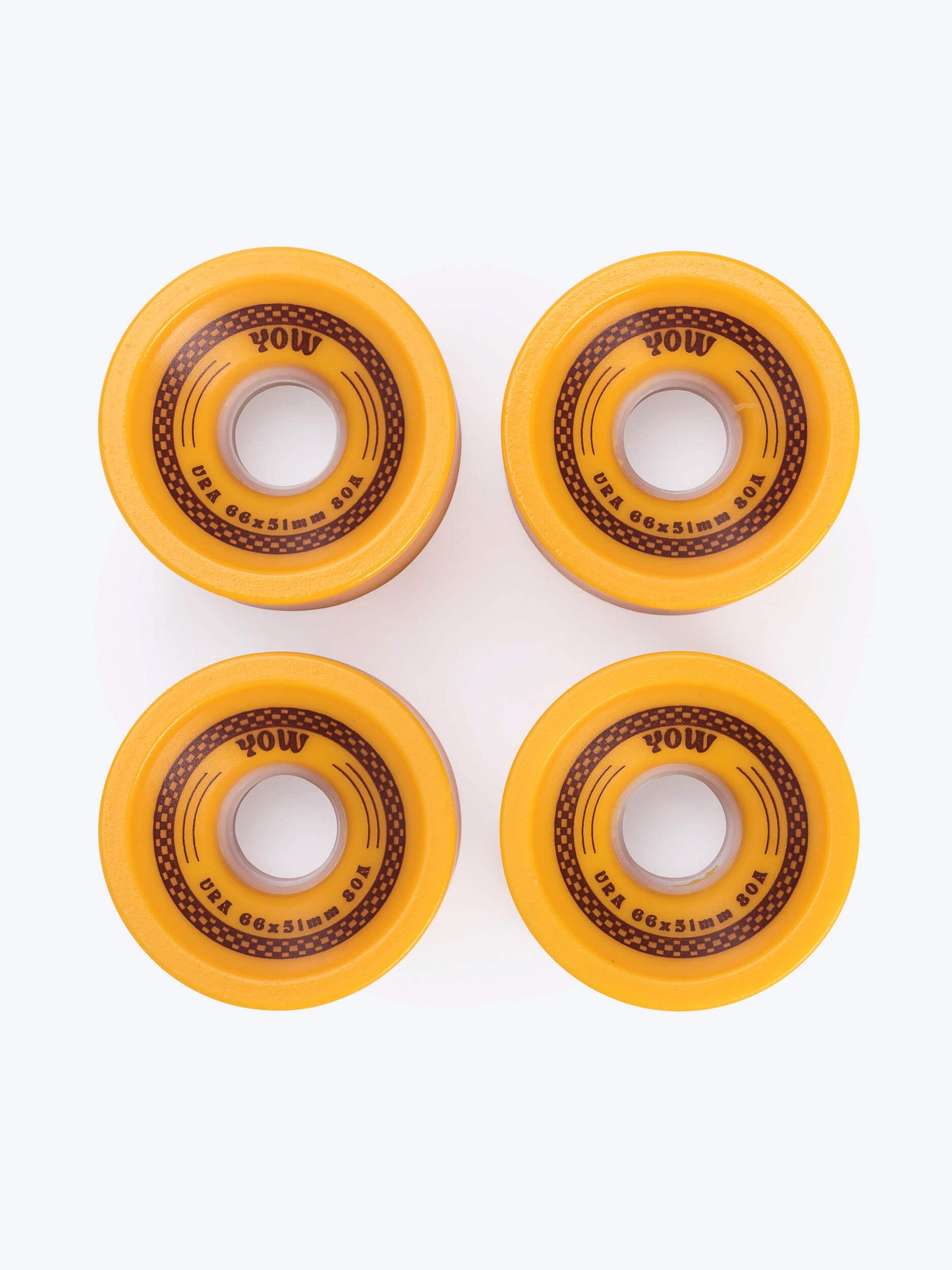 Pack de Ruedas YOW URA Mostaza 66mm 80A